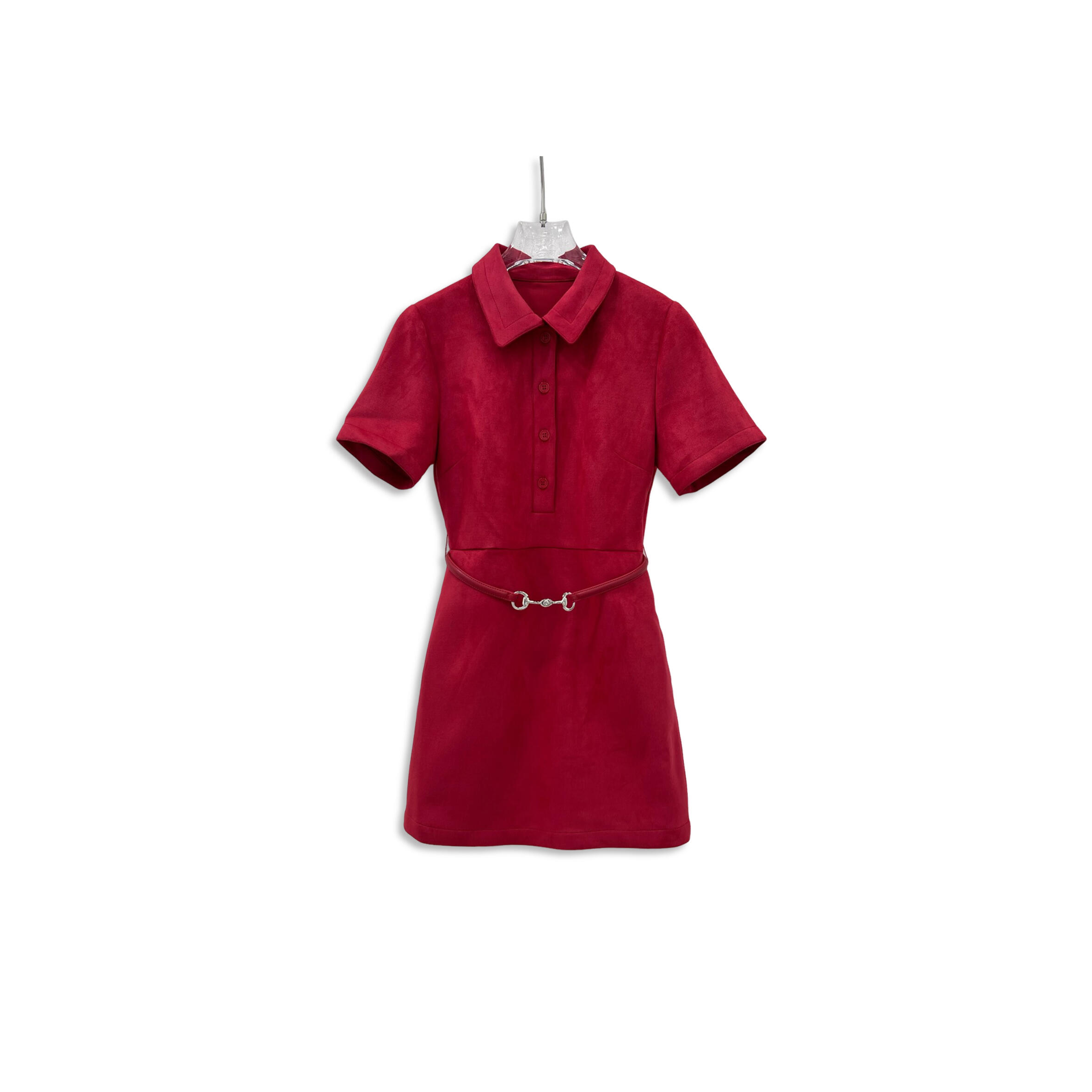 GUCCI SUEDE SHORT-SLEEVED DRESS